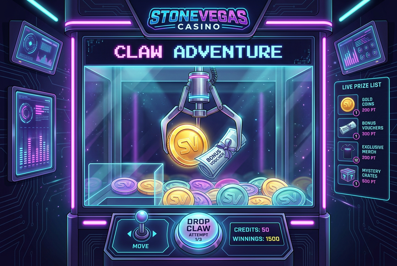 Interfejs gry Bonus Crab w kasynie Stonevegas z nowoczesnym designem i neonami